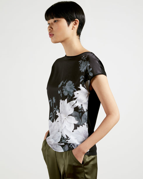 LUWEII-Tops-Clove Woven Front Tee Shirt- Ted Baker Romania
